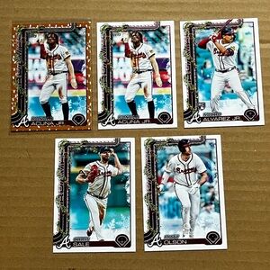 Lot of 5 Atlanta Braves mlb topps baseball cards